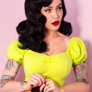 Vixen Powderpuff Chartreuse Top